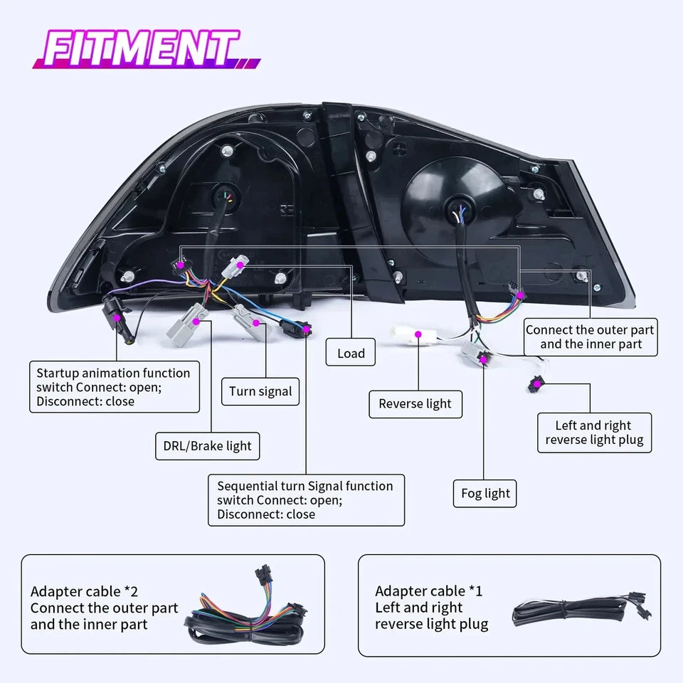 NTXGlow Smoke White LED Tail Lights (2006-2012 Honda Civic FD1, FD2 Type-R)