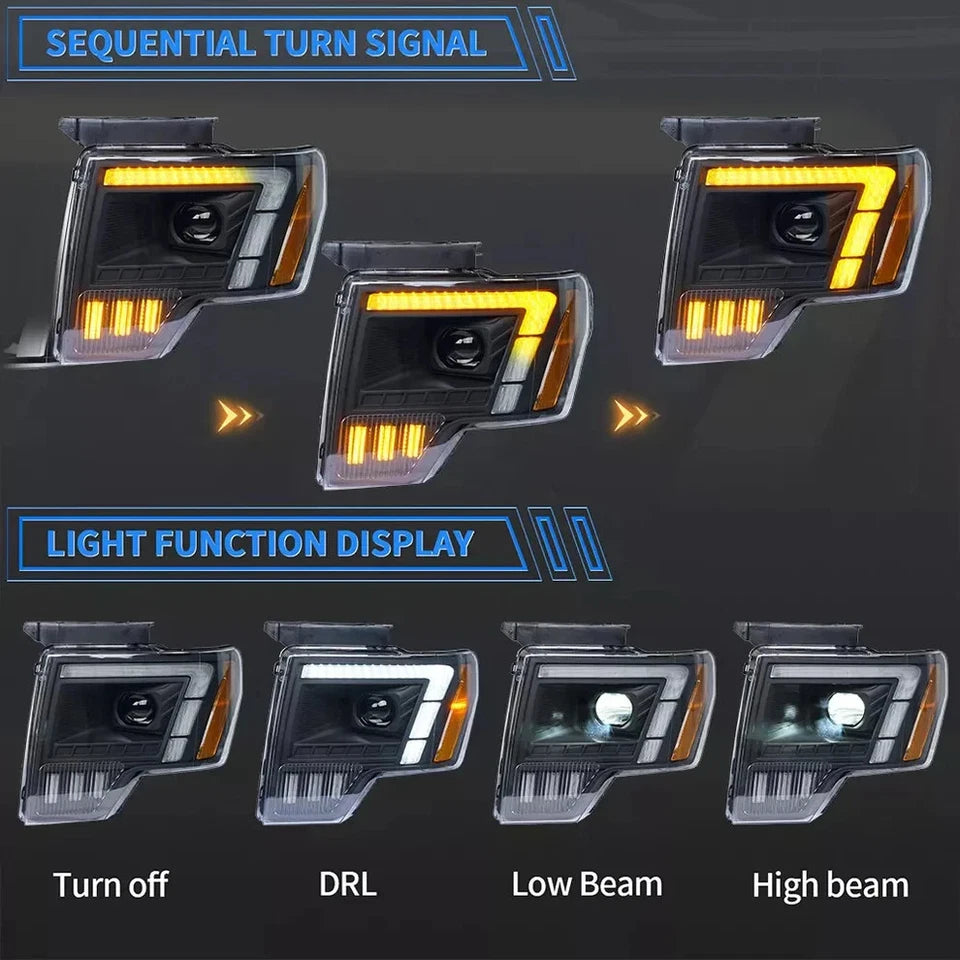 NTXGlow LED Headlights (2009-2014 Ford F-150)