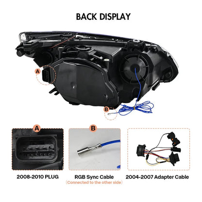 NTXGlow RGB LED Headlights (2005-2010 BMW 5-Series E60, 525i, 530i, 540i)