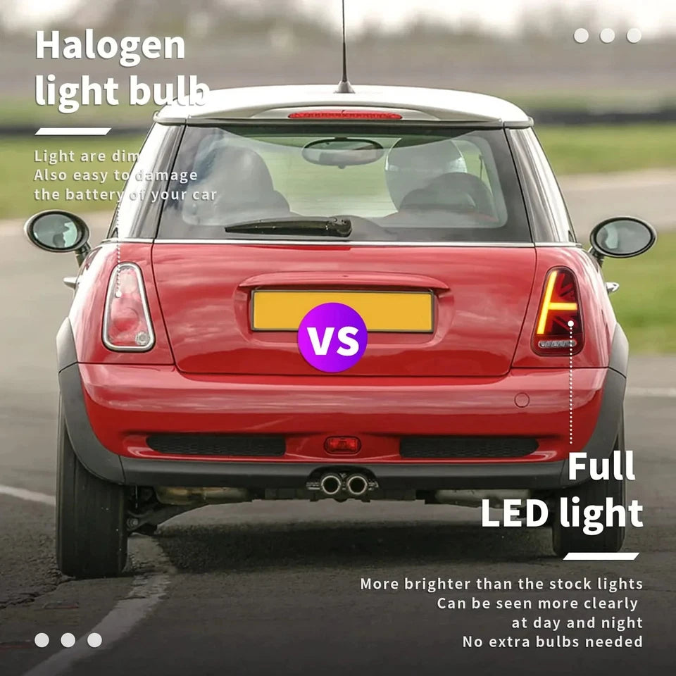 Mini R50 Led Rear Lights NTXGlow Red LED Tail Lights (2001-2008 BMW Mini Cooper R50, R53)