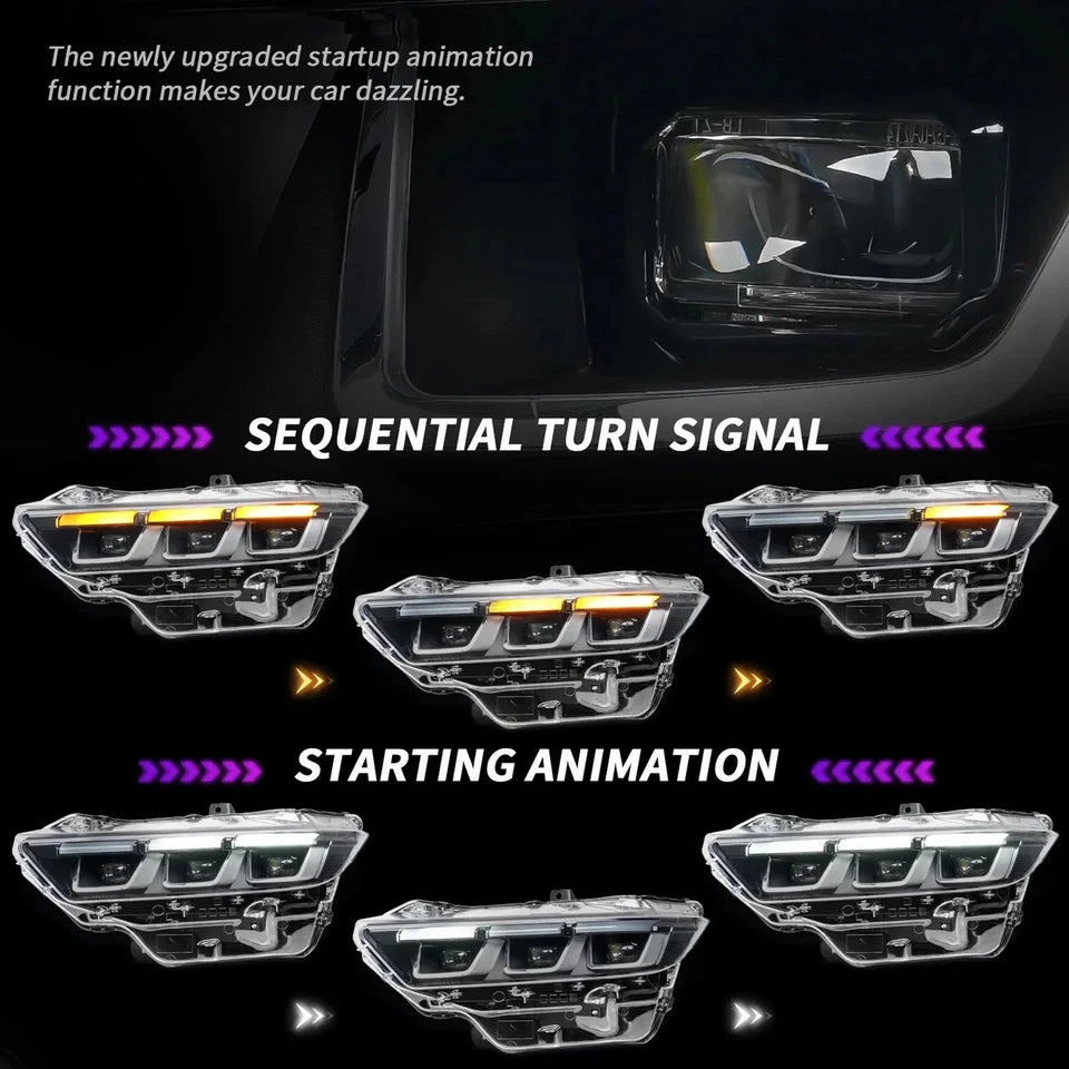 NTXGlow Chrome LED Headlights (2024-2025 Ford Mustang Ecoboost, GT)