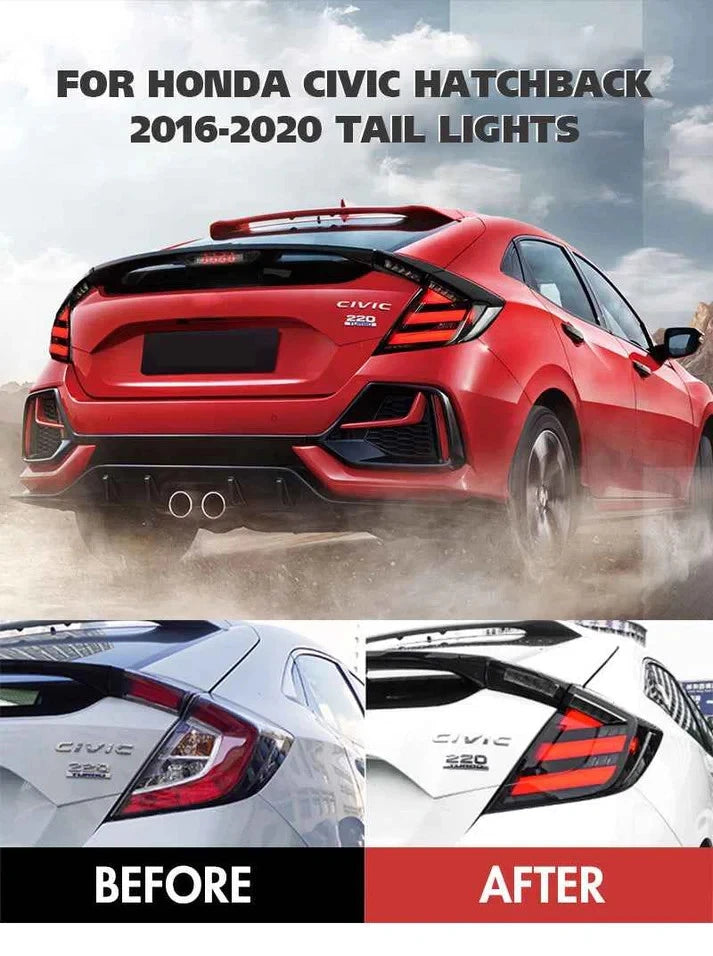NTXGlow Smoked LED Tail Lights (2016-20 Honda Civic Hatchback)