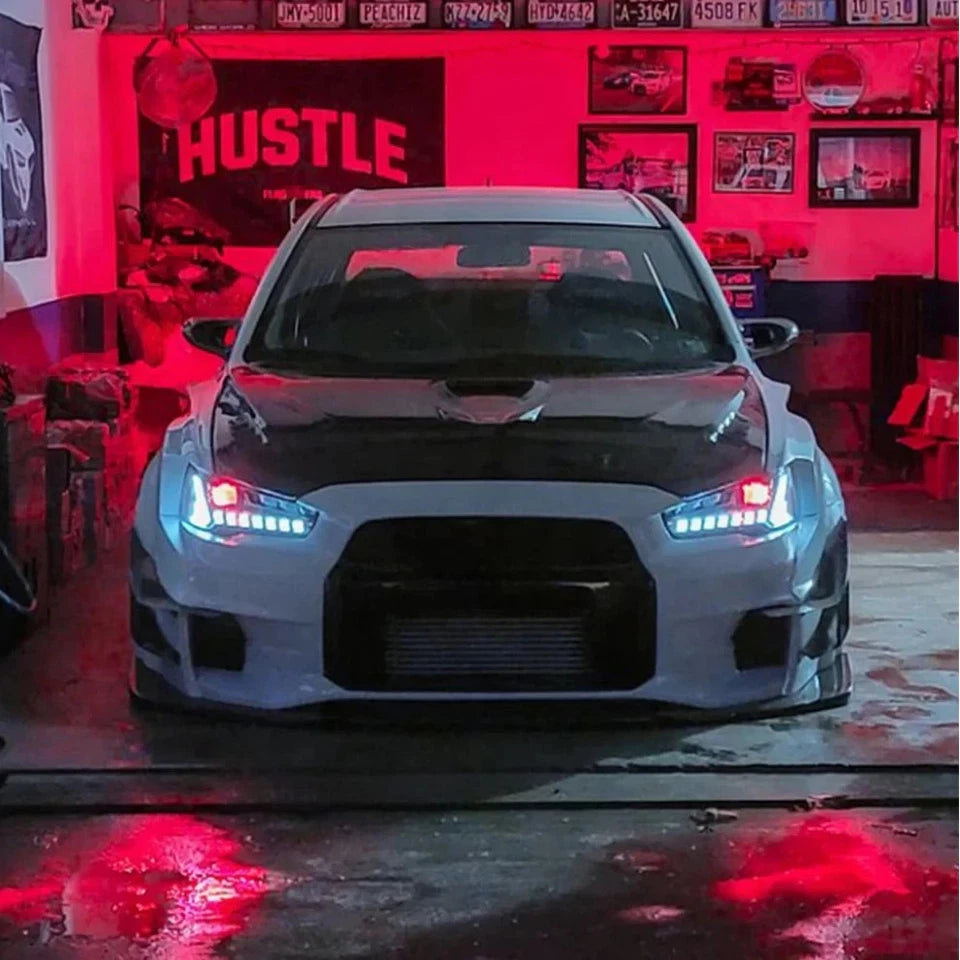 NTXGlow Start-up Animation LED Headlights (2008-UP Mitsubishi Lancer EVO EX)