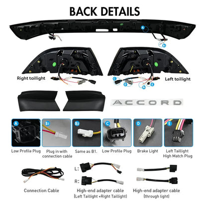 NTXGlow Red LED Tail Lights with Trunk Lamp (2023-2025 Honda Accord 11th Gen)