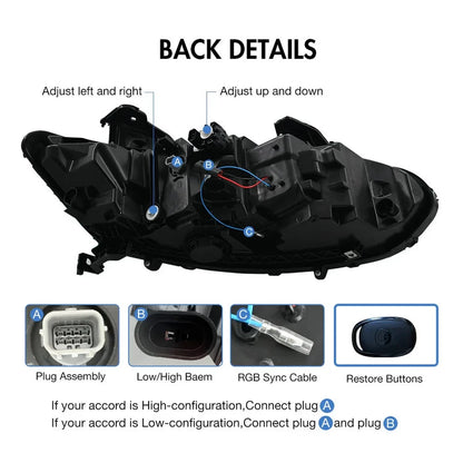 NTXGlow RGB LED Headlights (2018-2022 Honda Accord LX, EX, EXL, Sport, SE)
