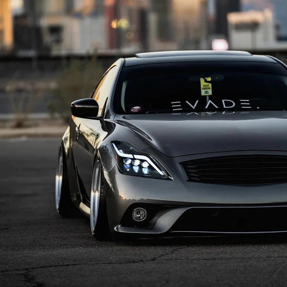 NTXGlow LED Tube Projector Headlights (2008-2015 Infiniti G37 & Q60 Coupe)