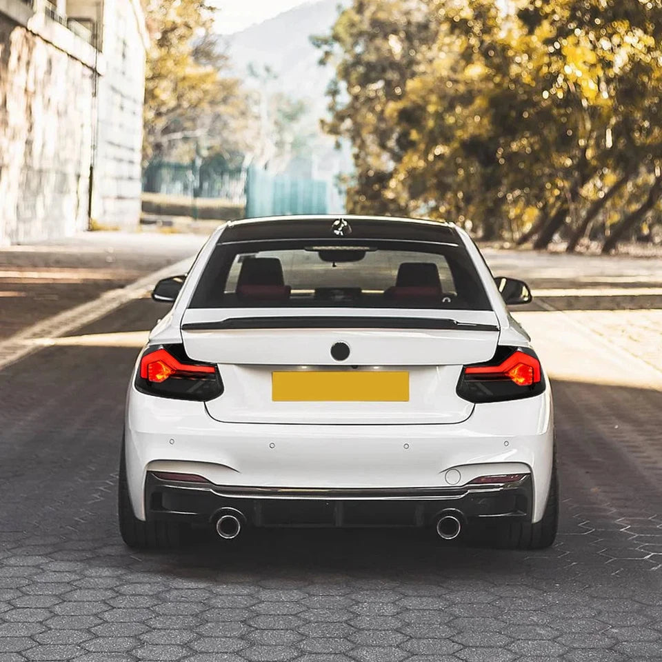 NTXGlow Smoke White LED GTS Tail Lights (2014-2021 BMW 2-Series F22, F23, F87 M2)