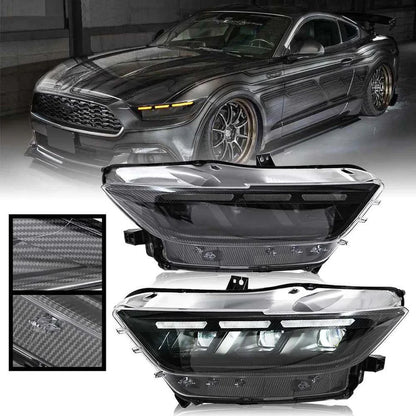 NTXGlow Carbon Fiber LED Headlights (2015-2017 Ford Mustang S550)