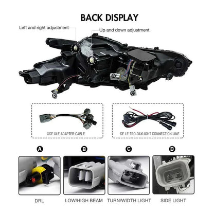 NTXGlow Carbon Fiber LED Headlights (2018-2024 Toyota Camry 8th Gen)