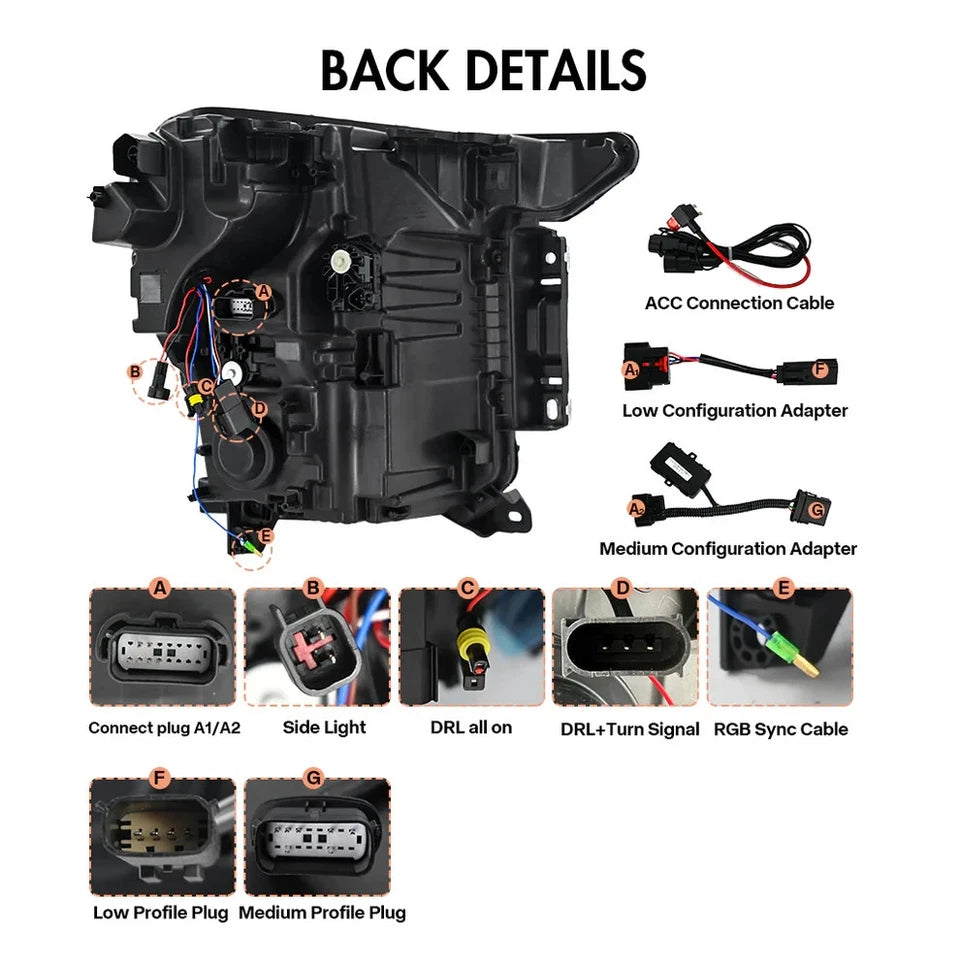 NTXGlow Mid-Range LED Version RGB Headlights (2021-24 Ford F-150 P702 14th Gen)