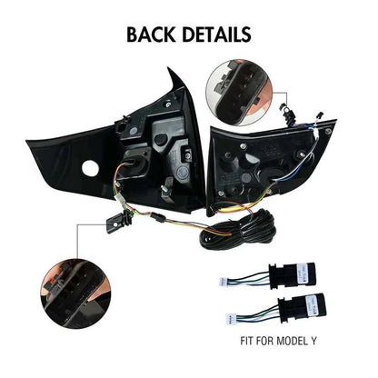 NTXGlow Smoked LED Tail Lights 2017-2022 Tesla Model 3 & Y (X-Men Series Style)