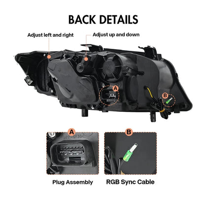 NTXGlow RGB Halogen Headlights (2009-12 BMW 3-Series E90 E91 320i 323i 325 330 335)