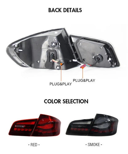NTXGlow Red LED GTS Tail Lights (2011-2017 BMW 5-Series F10 F18 M5)