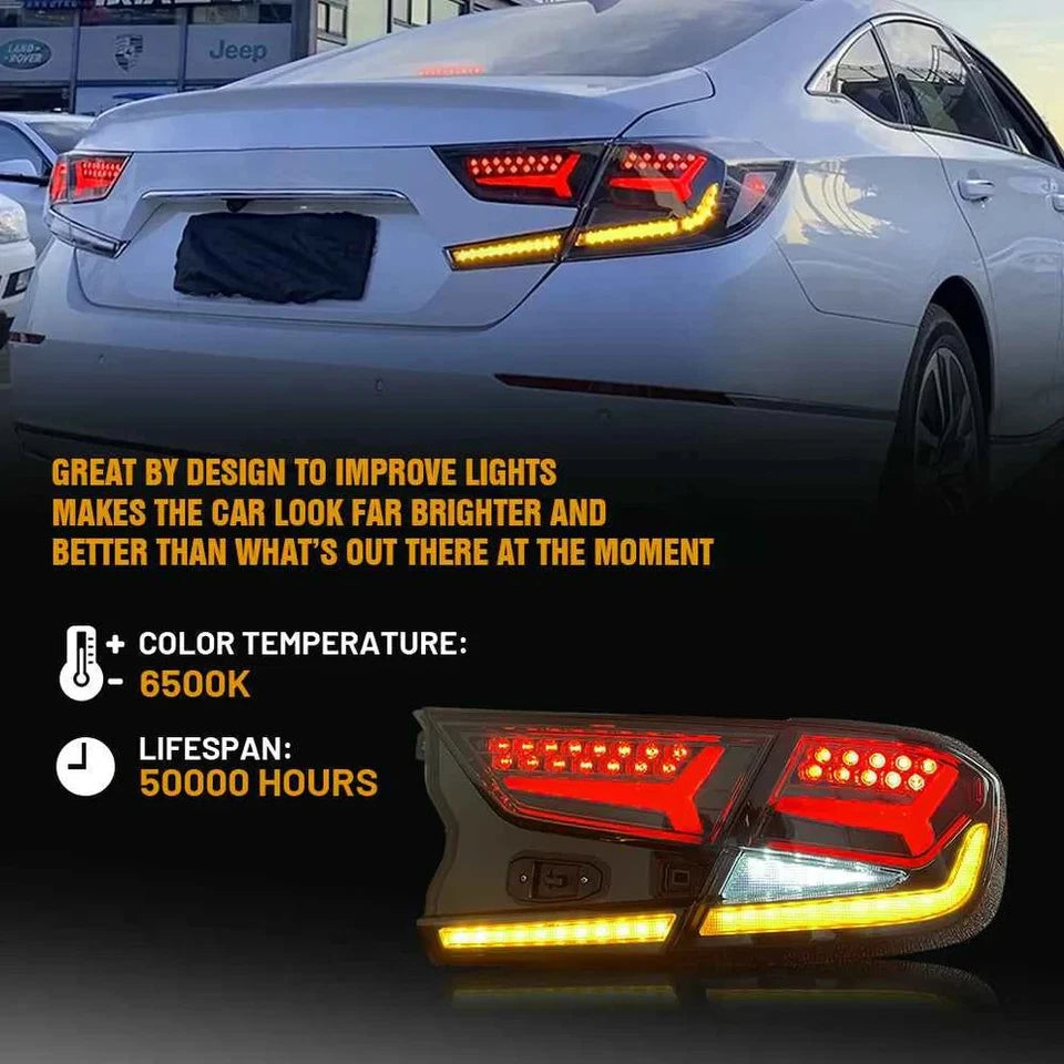 NTXGlow Smoked LED Tail Lights 2018-2021 Honda Accord V5 (New Fish Bone)