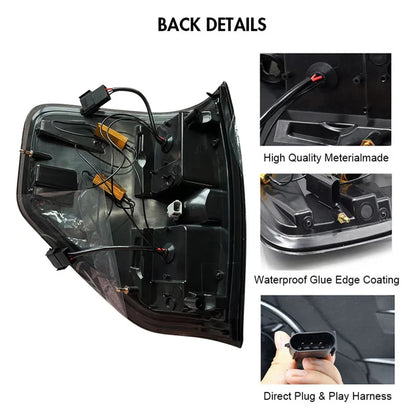 NTXGlow Black Smoked LED Tail Lights (2009-2014 Ford F-150)