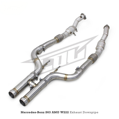 High‑Flow Catted Stainless Steel Downpipe for Mercedes Benz S63 AMG W222 5.5T