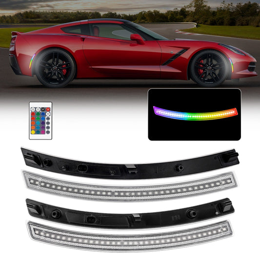 CORVETTE 14-19 FRONT/REAR RGB DYNAMIC LED SIDE MARKERS w/ REMOTE