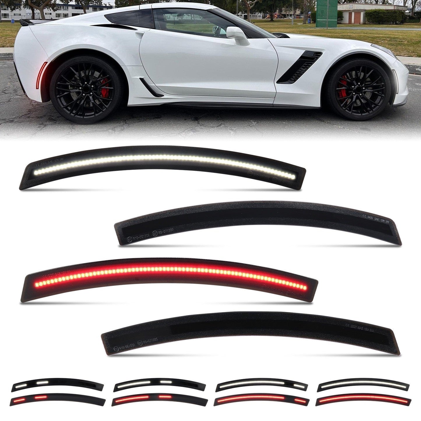 CORVETTE 14-19 FRONT/REAR DYNAMIC SMOKED LED SIDE MARKER
