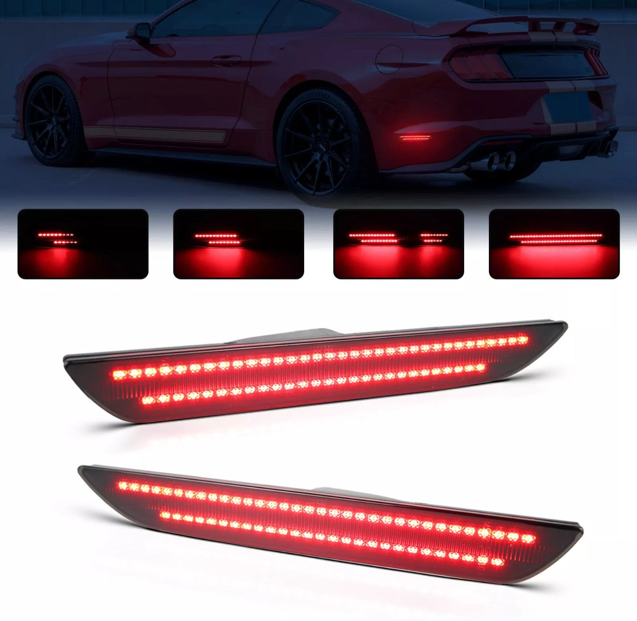 MUSTANG 15-23 REAR DYNAMIC SMOKED LED SIDE MARKERS