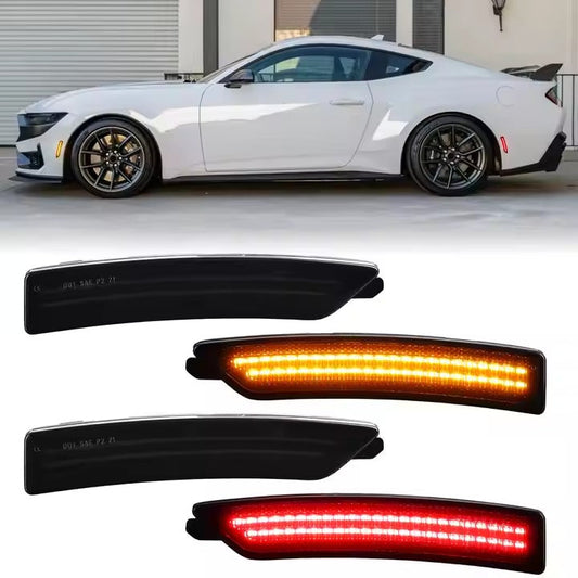 MUSTANG 24-26 FRONT/REAR SMOKED LED SIDE MARKERS