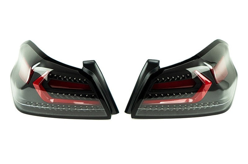 OLM Evolution Tail Lights (Clear Lens, Black Base, Red Bar) - 2015-2021 WRX / STI