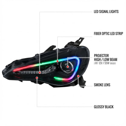 NTXGLOW RGB headlights (2012 - 2017 Toyota 86 / Scion FRS headlights)