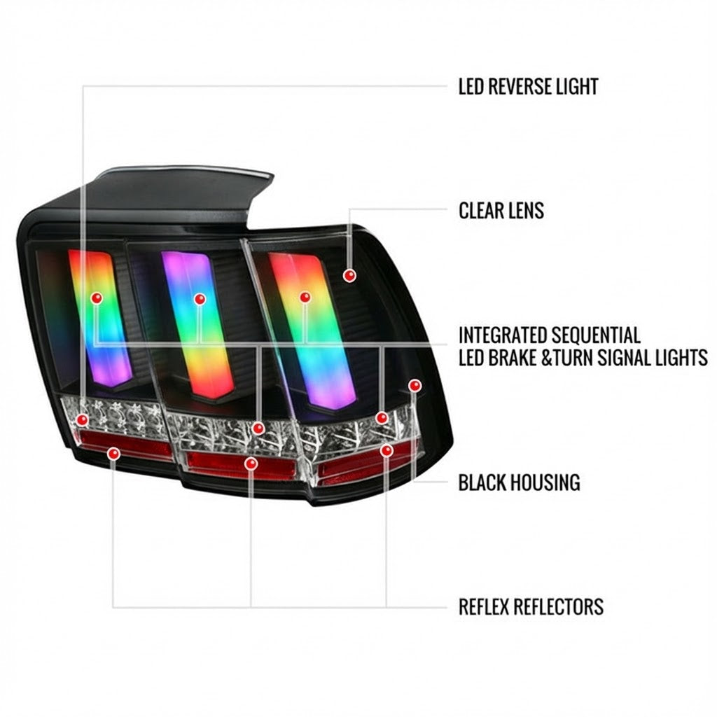 NTXGLOW RGB tail lights (99 - 04 Ford mustang)