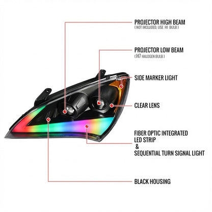 NTXGLOW RGB headlights (2009 - 2010 hyundai genesis coupe bk1)