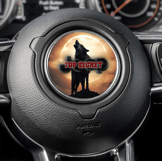 Steering wheel decal Wolf orange moon 226