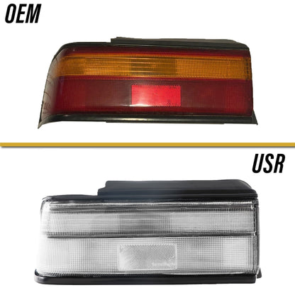 1990-1991 Honda Civic 4d Sedan Jdm Sir Style Clear Tail Light Black Center Panel Wrap Made By Unique Racing