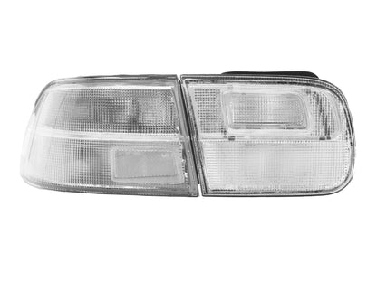 1992-1995 Honda Civic 2d Coupe 4d Sedan Jdm Eg Style Clear 3pc Tail Lights Made By Unique Racing