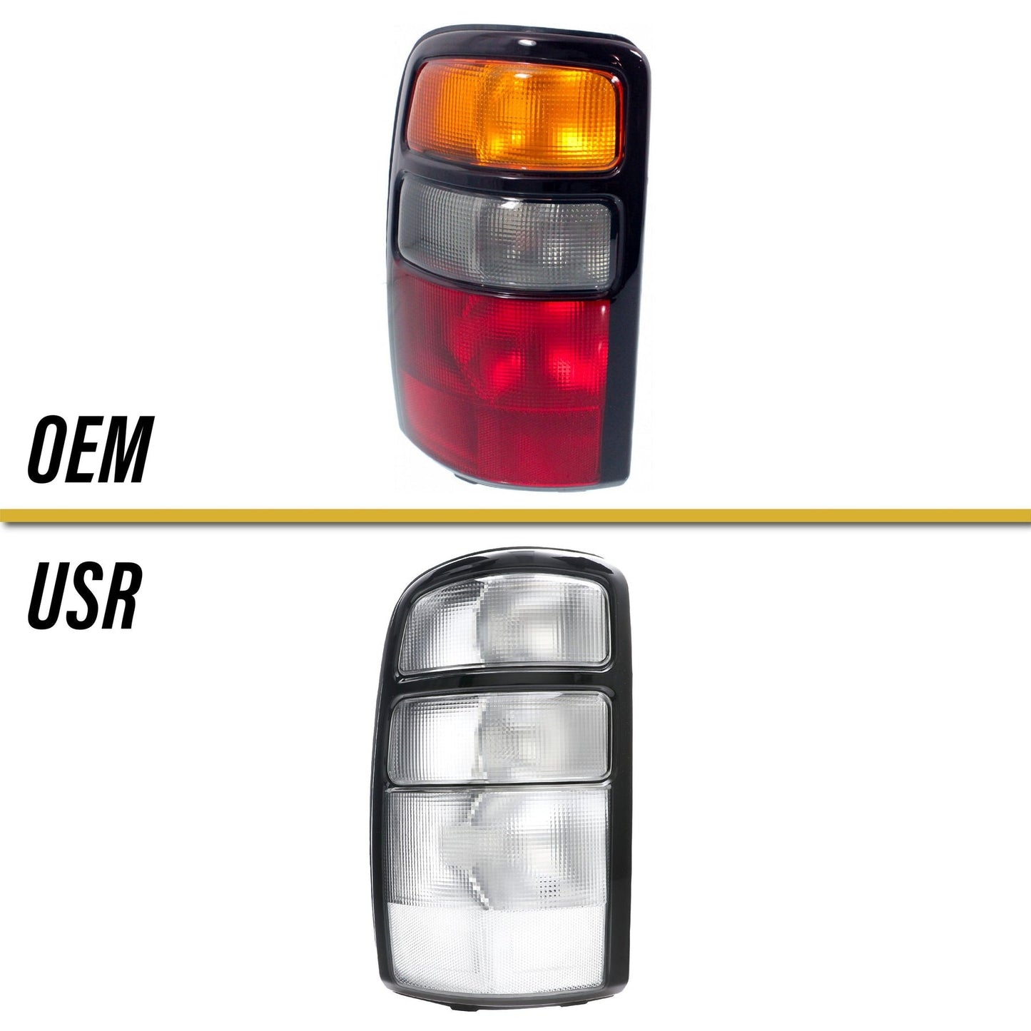 2000-2006 GMC Yukon / XL Denali / 2000-2006 Chevrolet Suburban / Tahoe All Clear Euro Style Tail Lights - Made by DPEO