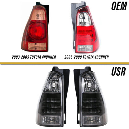 2003-2009 Toyota 4runner Trd Blacksmoke Reflector LED Rear Tail Lights Made By Unique Style Racing