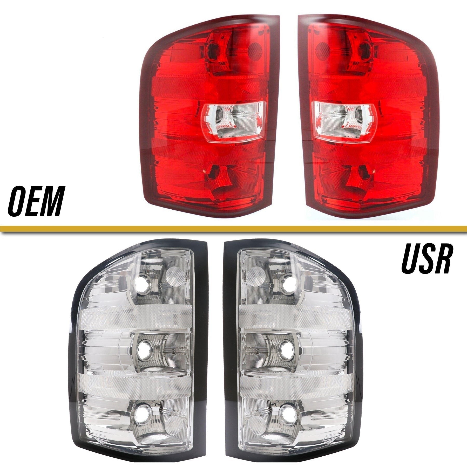 2007-2014 Chevy Silverado Pickup / 2007-2013 GMC Sierra Truck All clear  Tail Lights - Made by DEPO