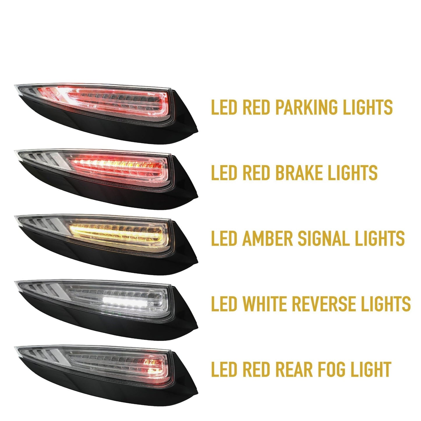 2009-2012 Porsche 911 / Carrera 997 LED Light Bar All Clear Tail Light - Made by DEPO