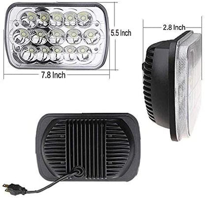 Black Pair 45w 7x6 5x7 6052 6054 H5054 H6054 Hilow Sealed Beam LED Headlights Replacement For Chevy Express Cargo Van 1500