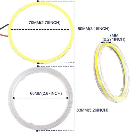 Qasim 1 Pair Of Cob LED Ojos De Ngel Cosmetic Rings For Headlights From 12 V To 24