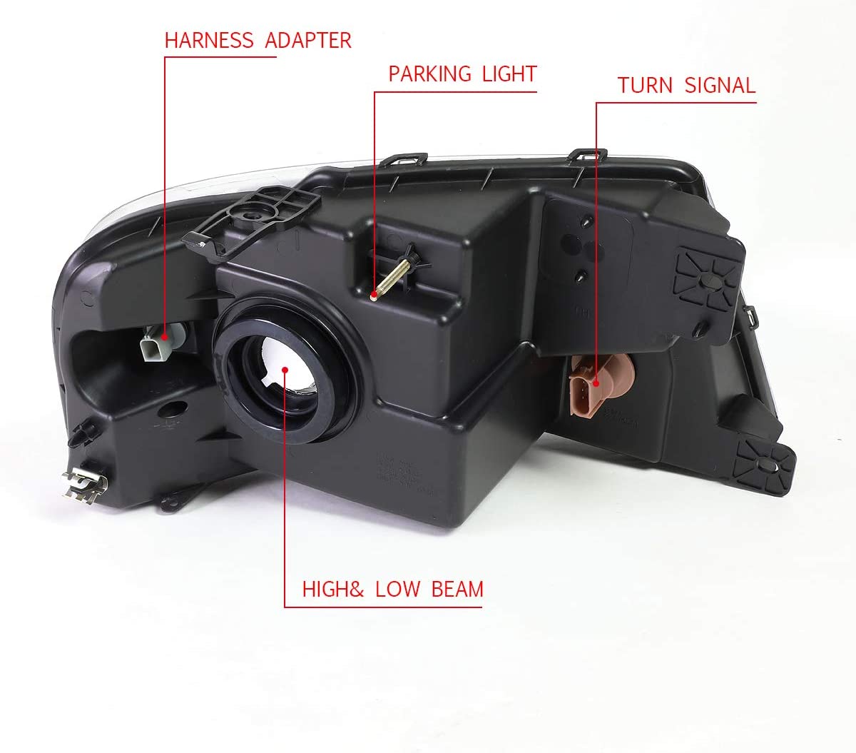 DNA Motoring HL-OH-F1504-CH-AM Headlight Assembly - Driver and Passenger Side