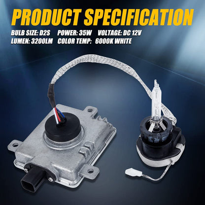 W3t19371 Xenon Headlight Ballast With Ignitor And D2s Bulb For Acura Tl Tls Tsx Ilx Zdx Mdx Honda Accord Crz Odyssey Mazda Cx5 Cx9 3 5 Mitsubishi Outlander Lancer Evolution Replaces W3t15671