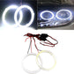 Qasim - 1 pair of COB LED Ojos de Ángel cosmetic rings for headlights, from 12 V to 24 V.