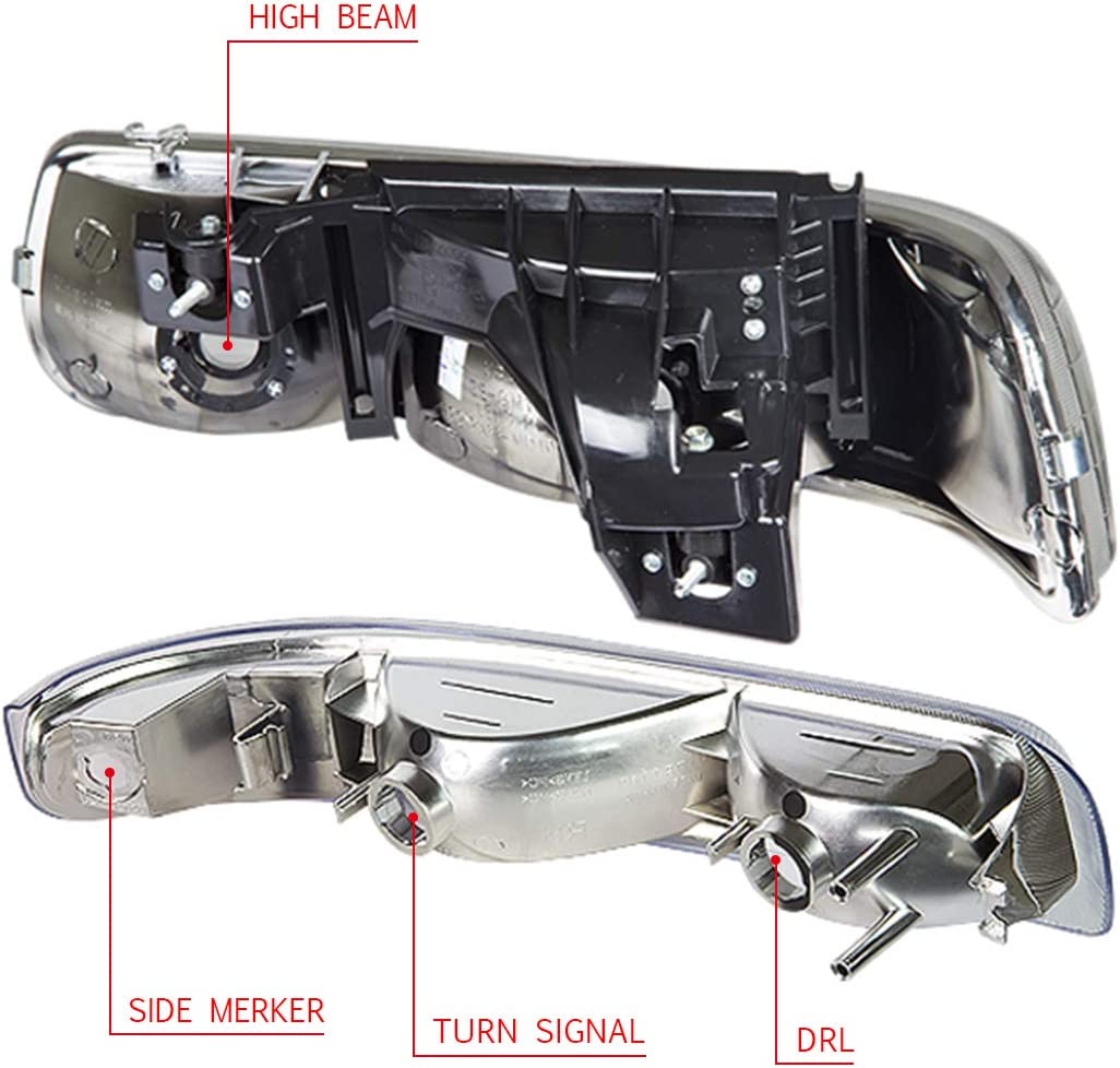 ADN Motoring HL-OH-CS99-4P-SM-AB Driver and Passenger Side Headlight Assembly.