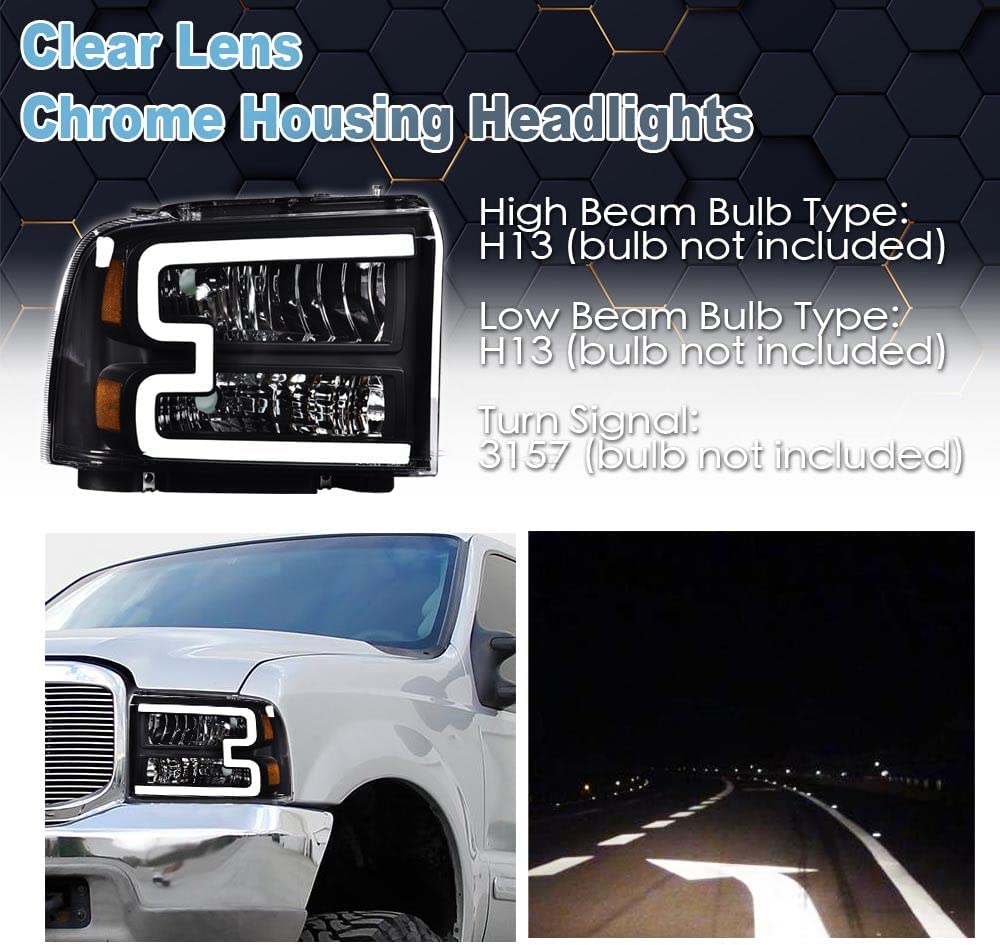 PIT66 LED Headlights, Compatible with 2005 Ford F250 F350 F450