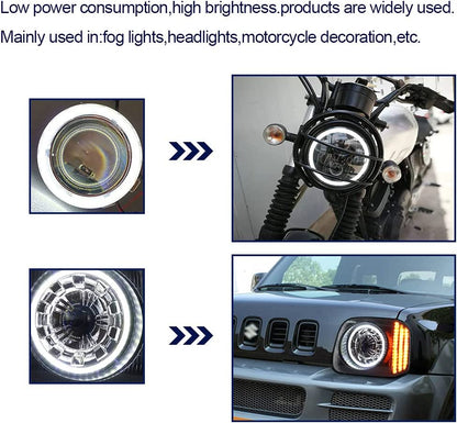 Qasim 1 Pair Of Cob LED Ojos De Ngel Cosmetic Rings For Headlights From 12 V To 24