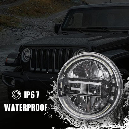 Dot Approved 7 LED Headlights For 19972018 Jeep Wrangler Jk Lj Cj Tj Exclusive Patent Hummer H1 H22020