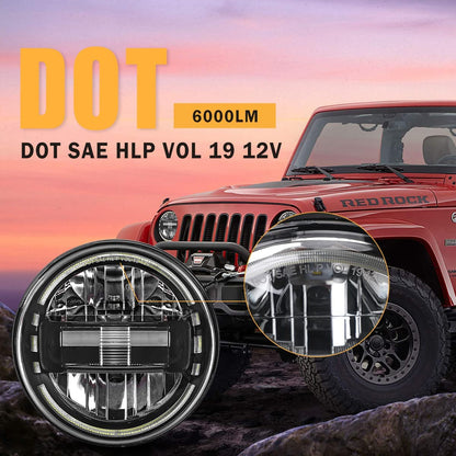 Dot Approved 7 LED Headlights For 19972018 Jeep Wrangler Jk Lj Cj Tj Exclusive Patent Hummer H1 H22020