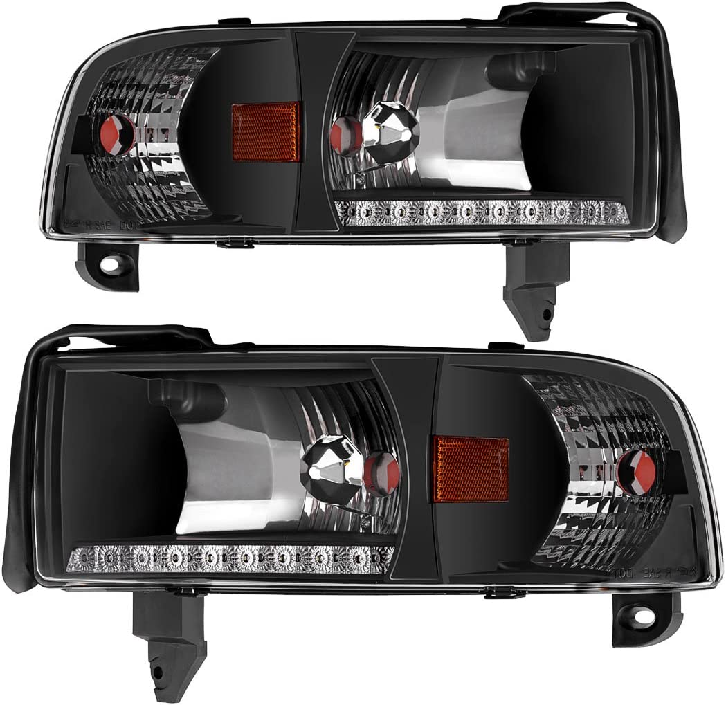 AUTOSAVER88 Headlight Assembly Compatible with 1994-2001 Dodge Ram 1500 / 1994-2002 Dodge Ram 2500 3500 (Without DRL)
