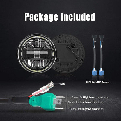 Dot Approved 7 LED Headlights For 19972018 Jeep Wrangler Jk Lj Cj Tj Exclusive Patent Hummer H1 H22020