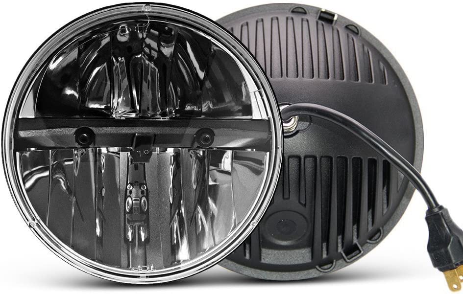 UNI-SHINE 7 inch LED Headlight 2PCS Round LED Headlamp High Low Beam DOT  Approved H6024 Compatible with Wrangler JK LJ TJ CJ