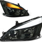 AUTOSAVER88 Headlight Assembly Compatible with 03 04 05 06 07 Accord OE Replacement Chrome Headlights w/Clear Housing