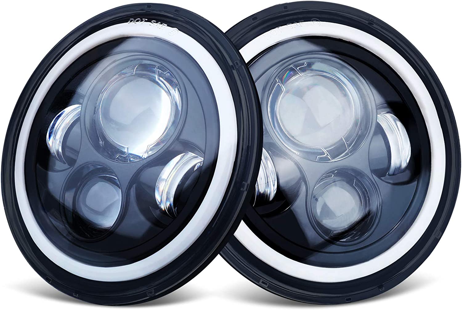 7 outlets inch round LED headlights black H4-H13 adapter